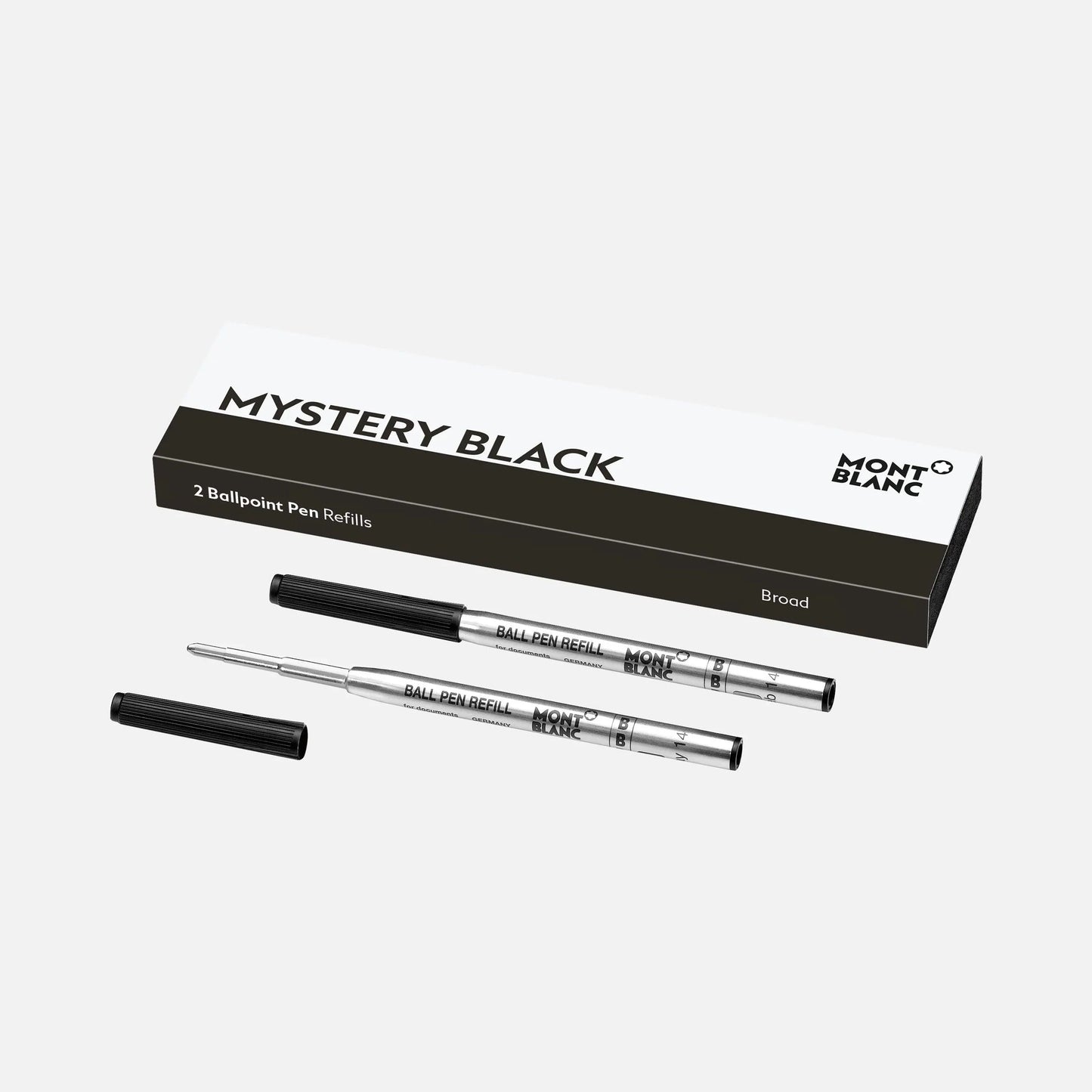 Montblanc 2 navullingen voor balpen punt B breed Mystery Black zwart 128212