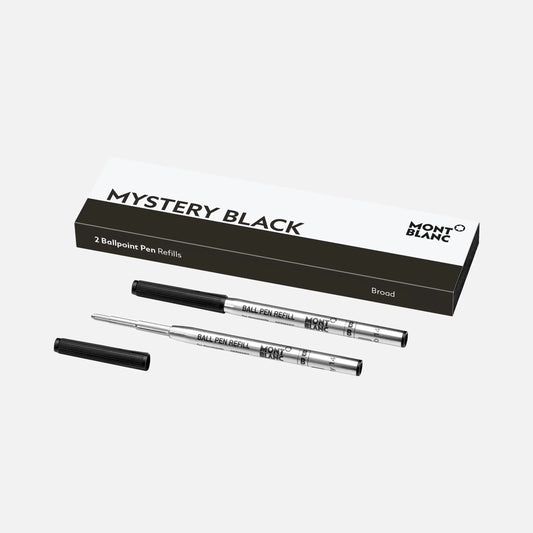 Montblanc 2 navullingen voor balpen punt B breed Mystery Black zwart 128212