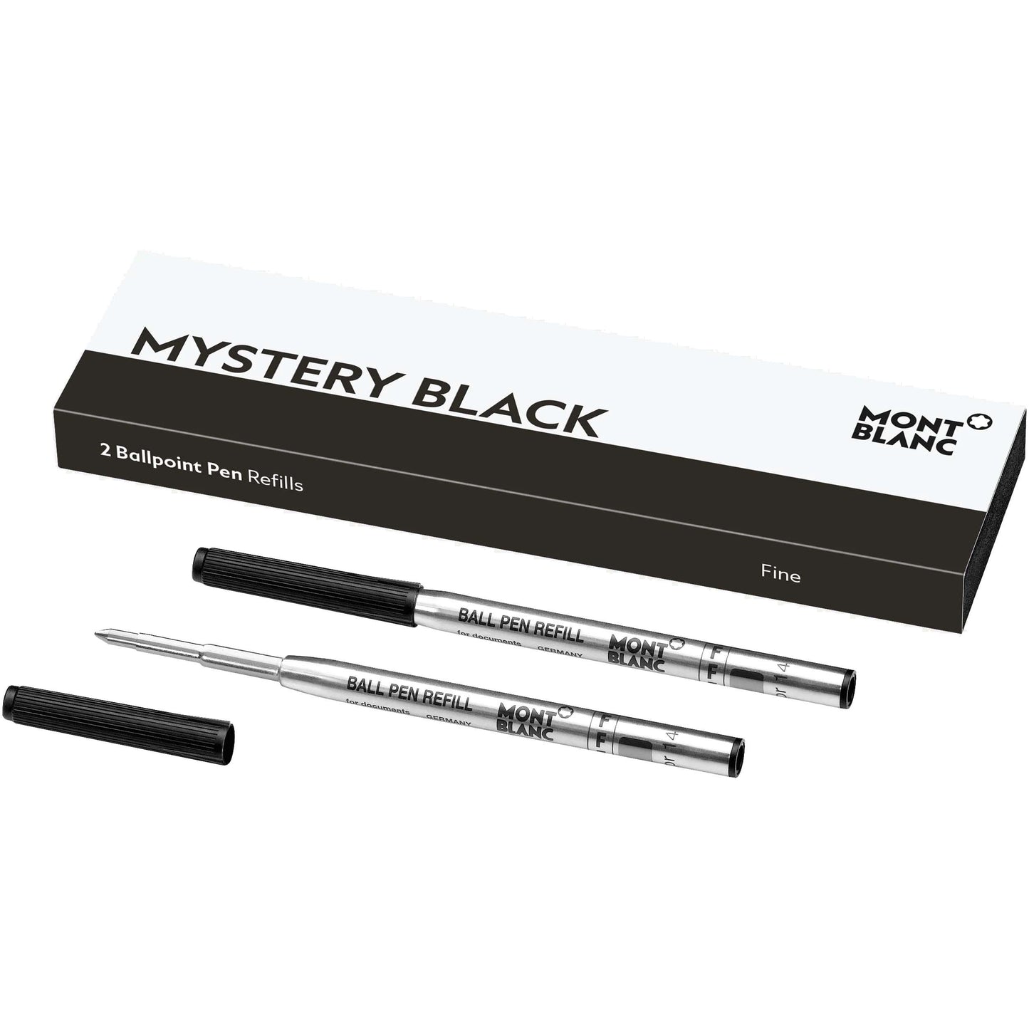 Montblanc 2 navullingen voor balpen F punt Mystery Black zwart 116189