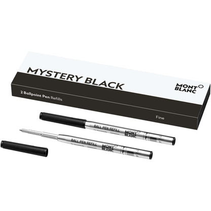 Montblanc 2 navullingen voor balpen F punt Mystery Black zwart 116189