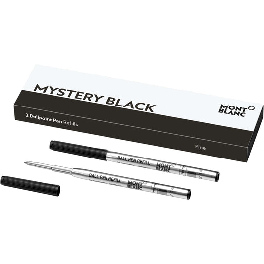 Montblanc 2 navullingen voor balpen F punt Mystery Black zwart 116189