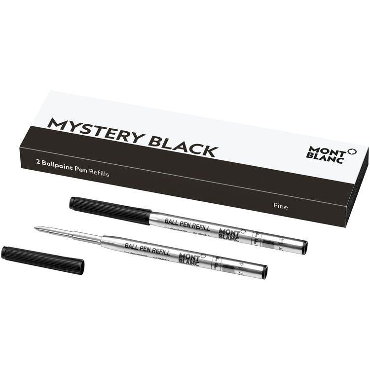 Montblanc 2 balpenvullingen F-punt Mystery Black 128210