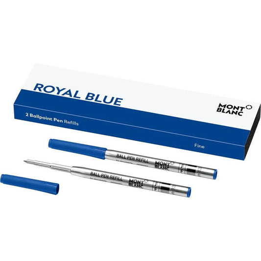 Montblanc 2 navullingen per balpen punt F Royal Blue blauw 128213