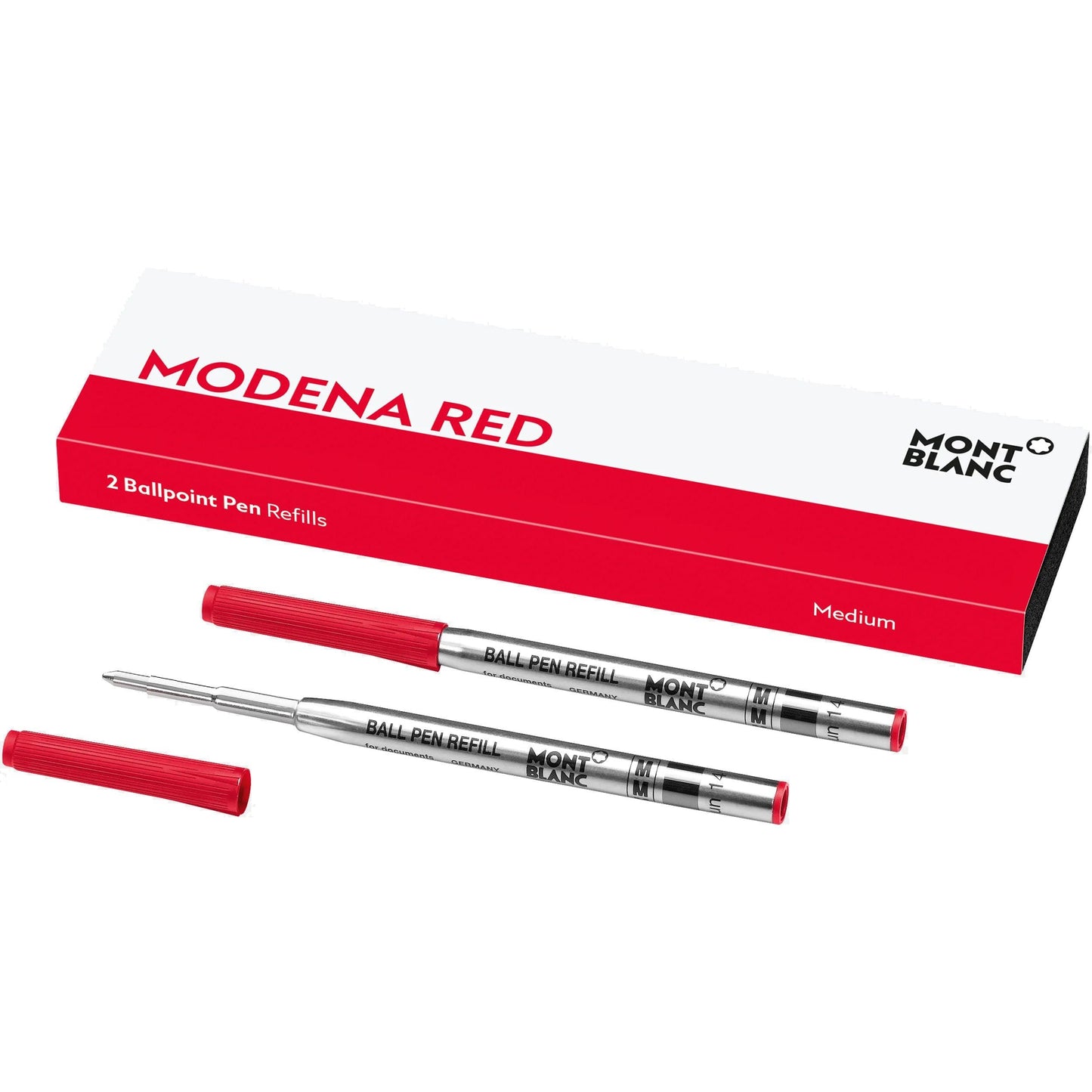 Montblanc 2 balpenvullingen M-punt rood Modena 128216