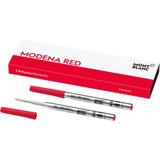 Montblanc 2 balpenvullingen M-punt rood Modena 128216