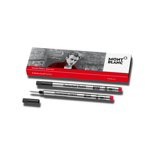 Montblanc 2 navullingen voor rollerball (M) James Dean Rebel Red (rebelse rood) 118131