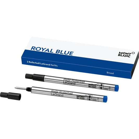 Montblanc 2 navullingen voor Rollerball LeGrand punt B Royal Blauw 128229