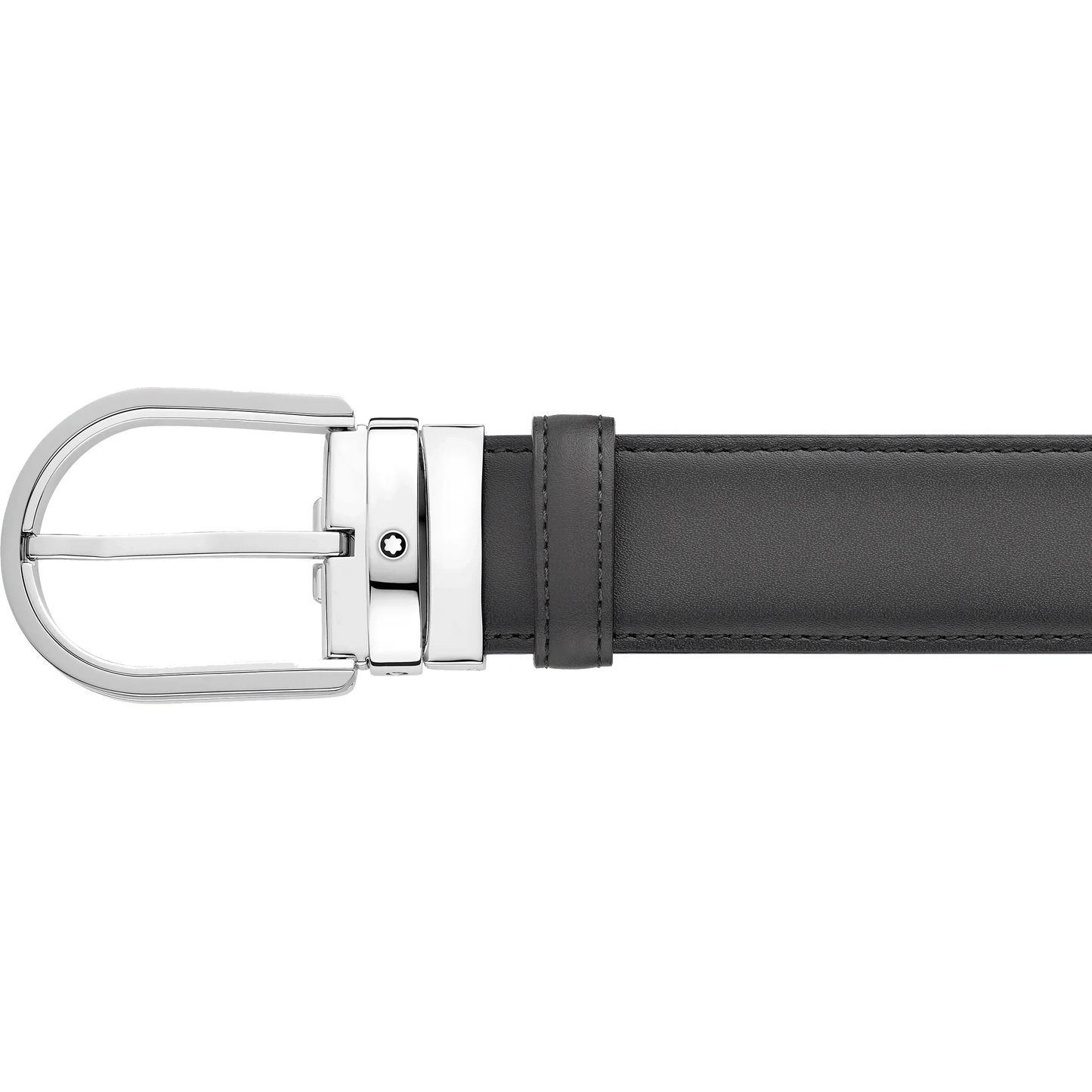 Montblanc riem 35 mm grijs leer met hoefijzervormige gesp 129437