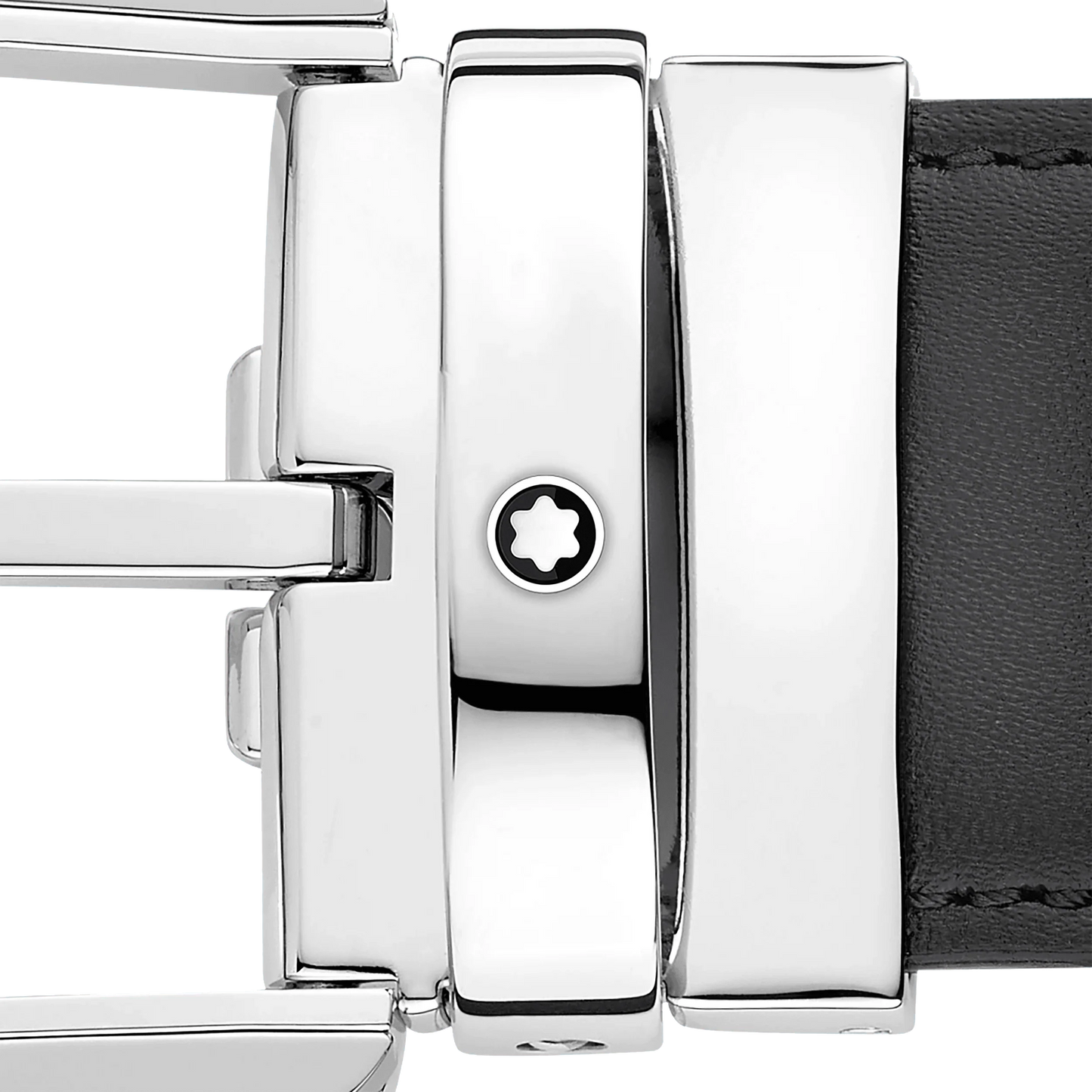 Montblanc riem 35 mm grijs leer met hoefijzervormige gesp 129437