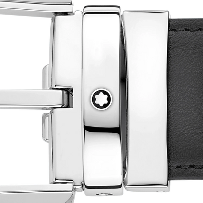 Montblanc riem 35 mm grijs leer met hoefijzervormige gesp 129437