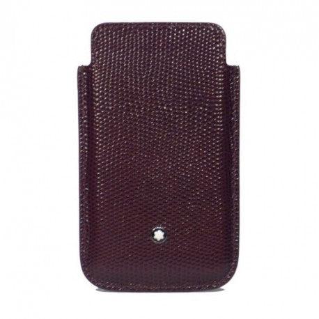 Montblanc Smartphone Hoesje met Hagedissenhuidprint Donker Bordeauxrood 109189