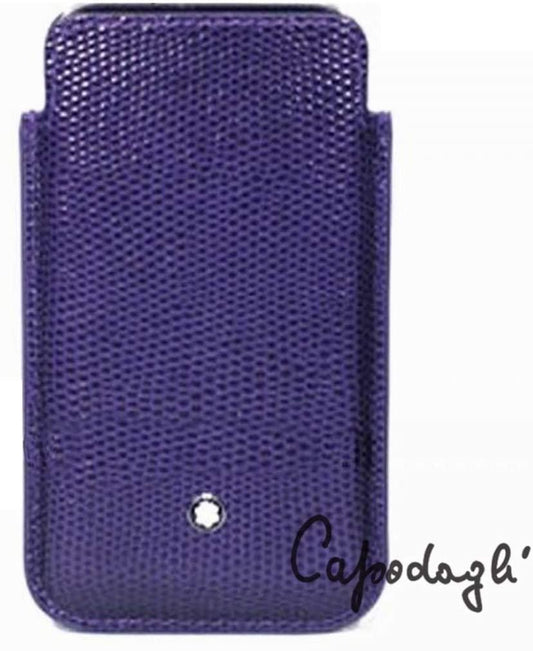 Montblanc smartphonehoes van lila hagedissenleer 109191