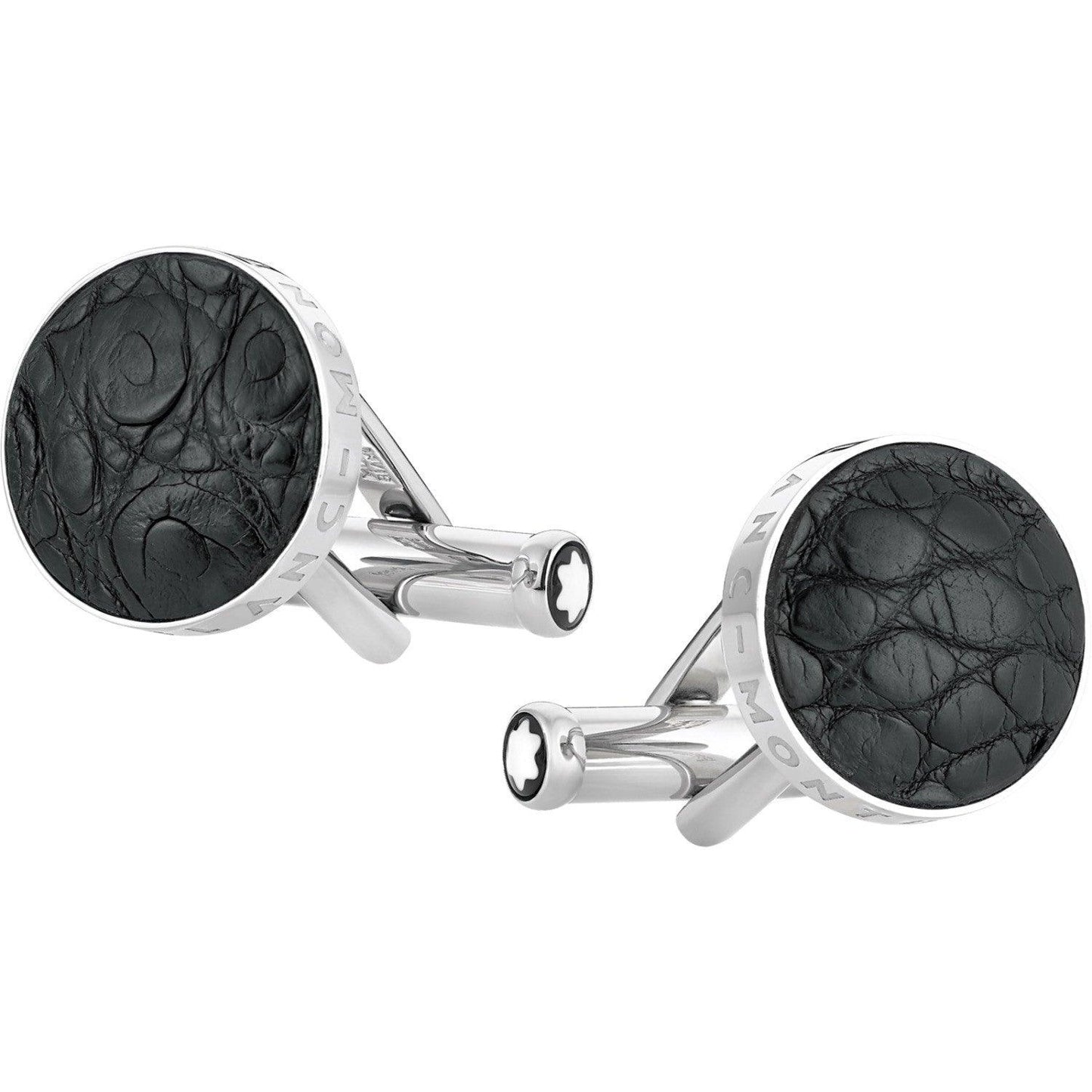 Montblanc manchetknopen Essential Sartorial staal krokodil 116645