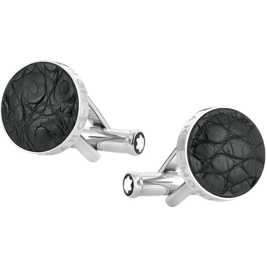 Montblanc manchetknopen Essential Sartorial staal krokodil 116645
