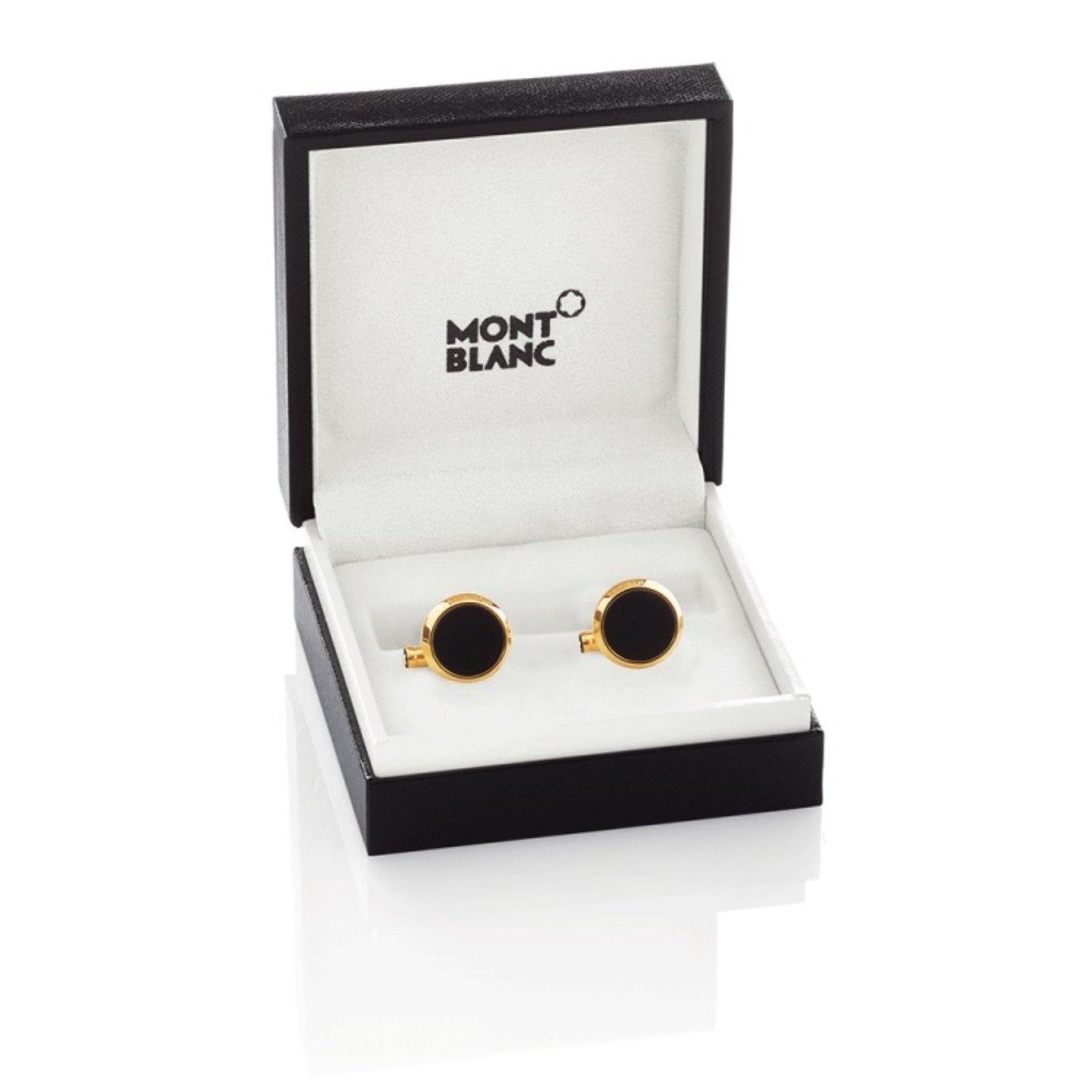 Montblanc manchetknopen Iconic Collection staal PVD roségoud afwerking blauwe elioliet 112908