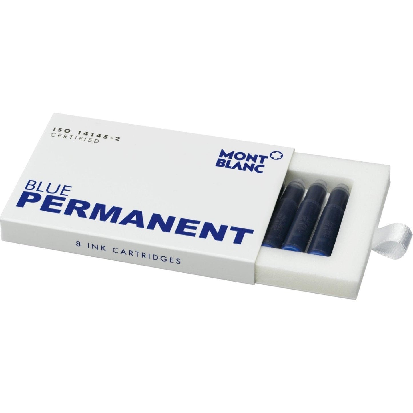 Montblanc inkt in cartridges Permanent Blue (onuitwisbaar blauw) 8 stuks 107758