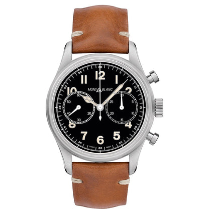 Montblanc horloge 1858 Chronograph Automatic 42mm zwart automatisch staal 117836