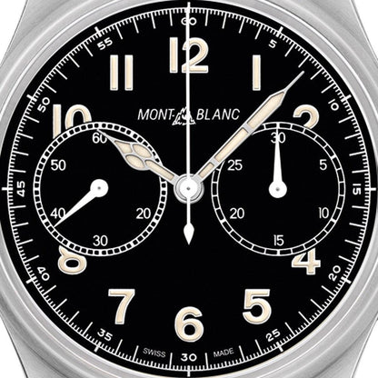 Montblanc horloge 1858 Chronograph Automatic 42mm zwart automatisch staal 117836