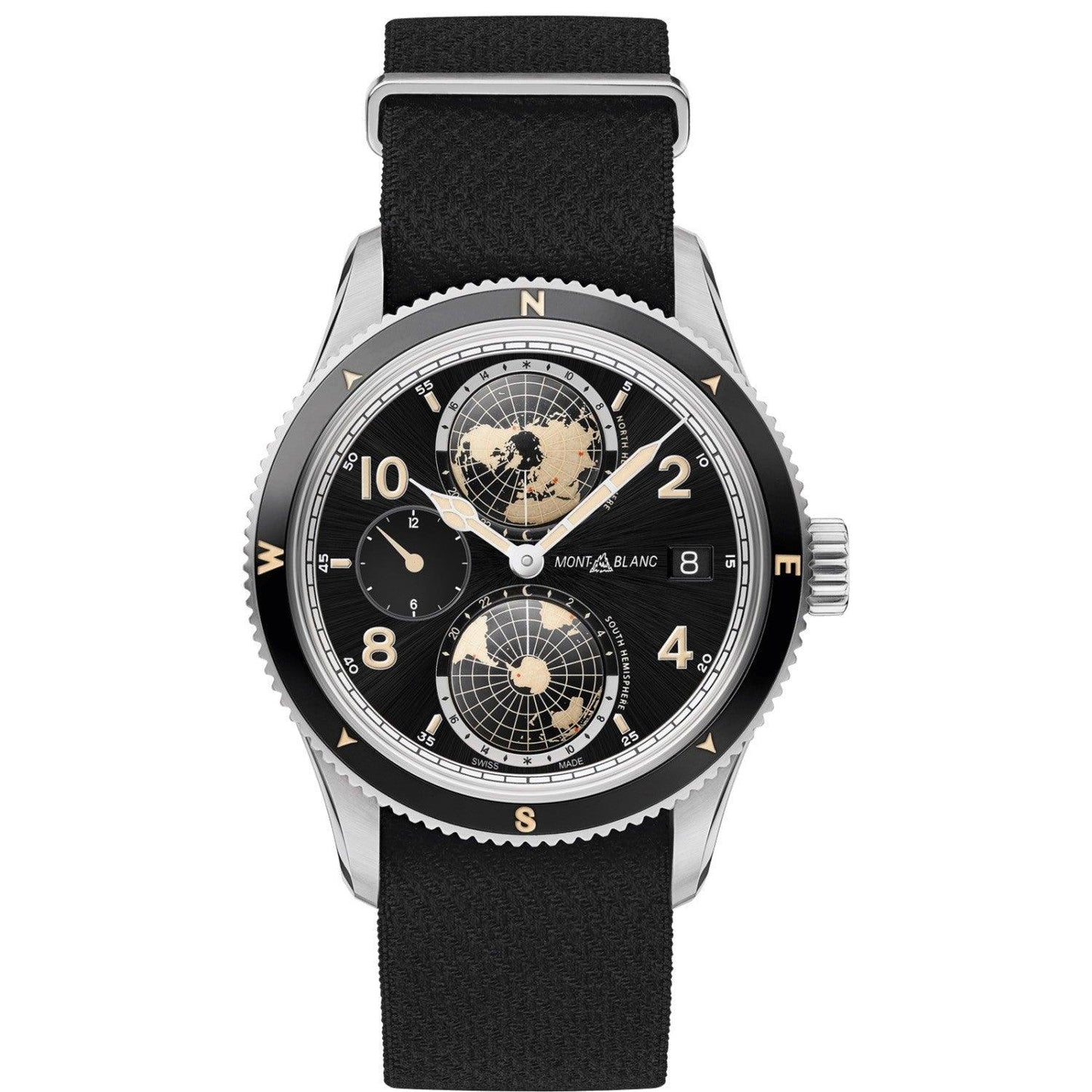 Montblanc horloge 1858 Geosphere Automatic UTC 42mm zwart automatisch staal 117837