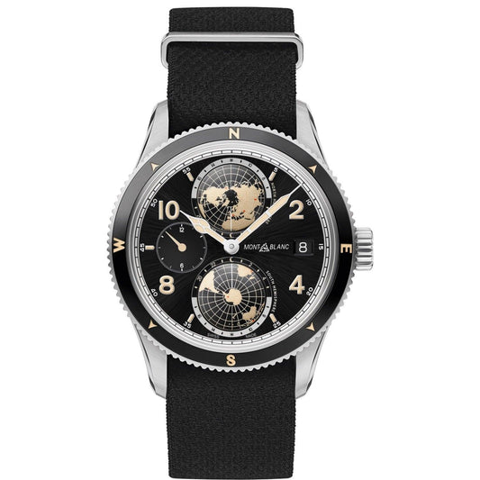 Montblanc horloge 1858 Geosphere Automatic UTC 42mm zwart automatisch staal 117837