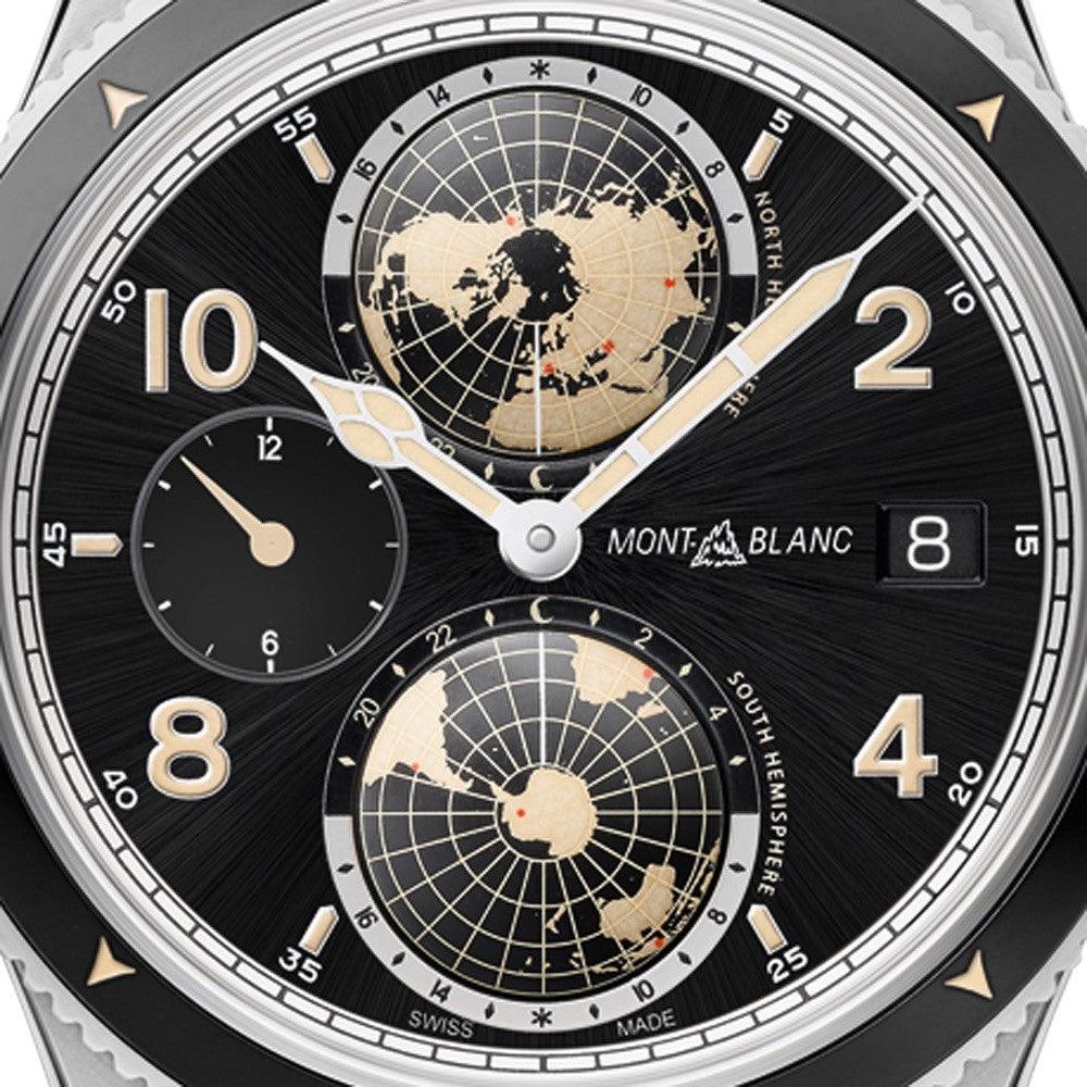 Montblanc horloge 1858 Geosphere Automatic UTC 42mm zwart automatisch staal 117837