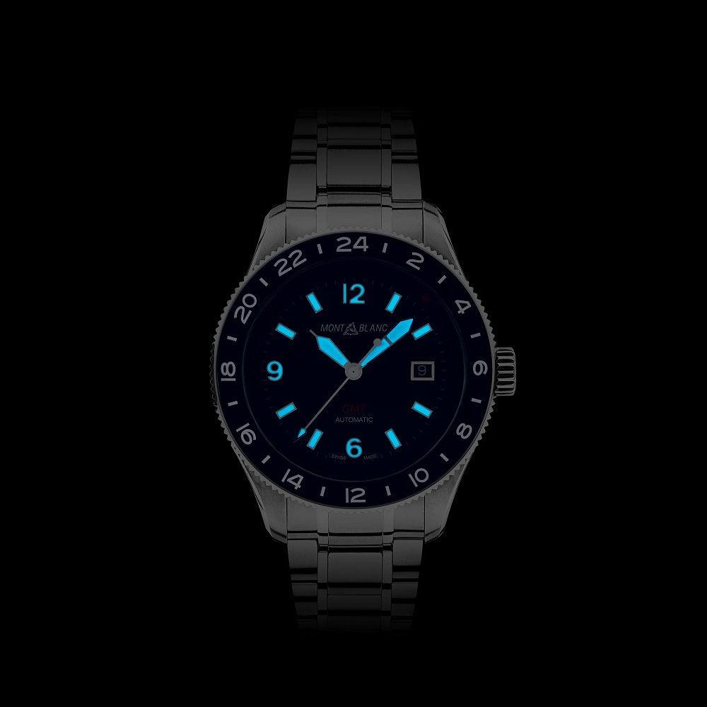 Montblanc horloge 1858 Iced Sea Automatisch Datum 41mm grijs automatisch staal 130793