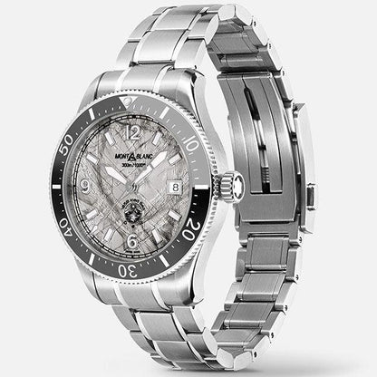 Montblanc horloge 1858 Iced Sea Automatisch Datum 41mm grijs automatisch staal 130793