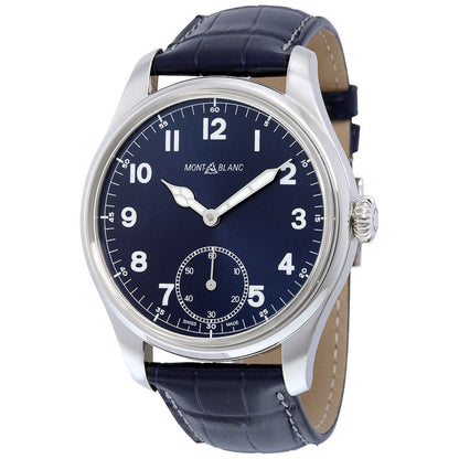 Montblanc horloge 1858 Manual Small Second 44mm blauw handopwinding staal 113702