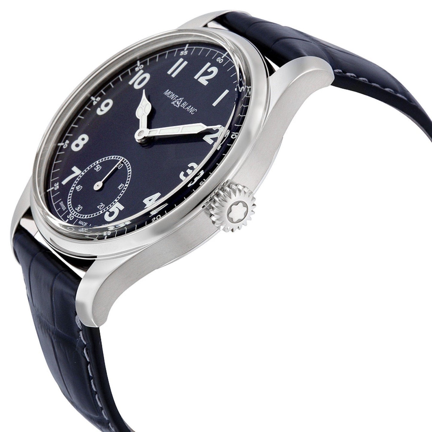 Montblanc horloge 1858 Manual Small Second 44mm blauw handopwinding staal 113702