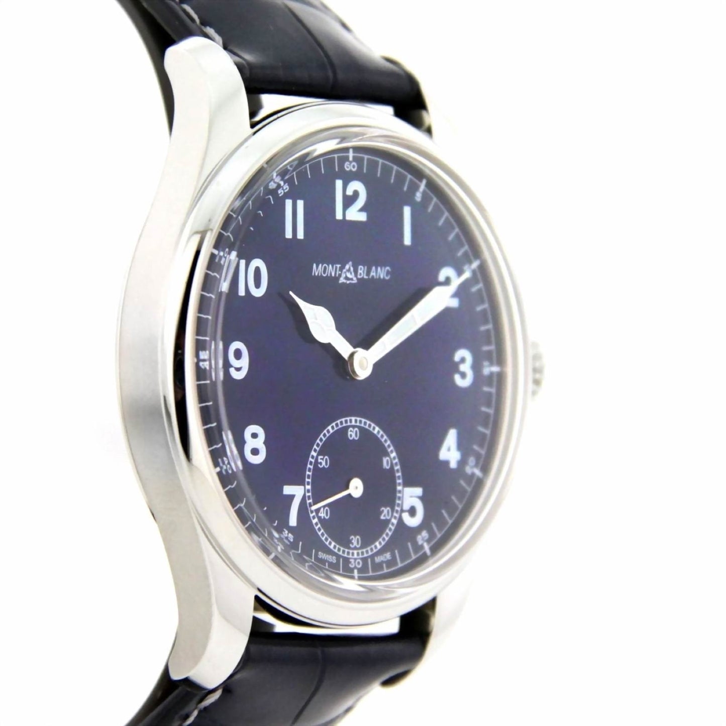 Montblanc horloge 1858 Manual Small Second 44mm blauw handopwinding staal 113702
