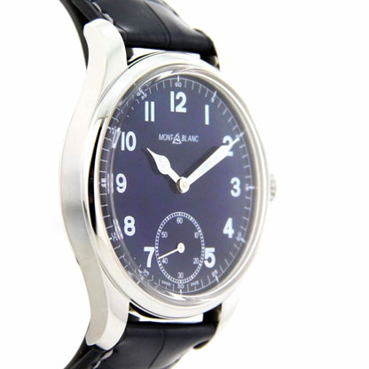 Montblanc horloge 1858 Manual Small Second 44mm blauw handopwinding staal 113702