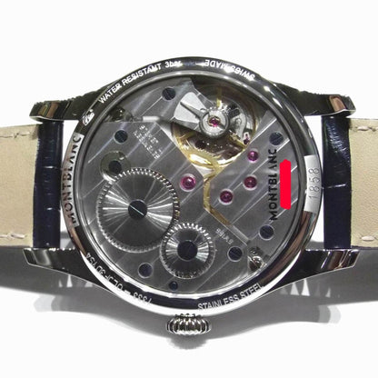 Montblanc horloge 1858 Manual Small Second 44mm blauw handopwinding staal 113702