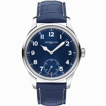 Montblanc horloge 1858 Manual Small Second 44mm blauw handopwinding staal 113702