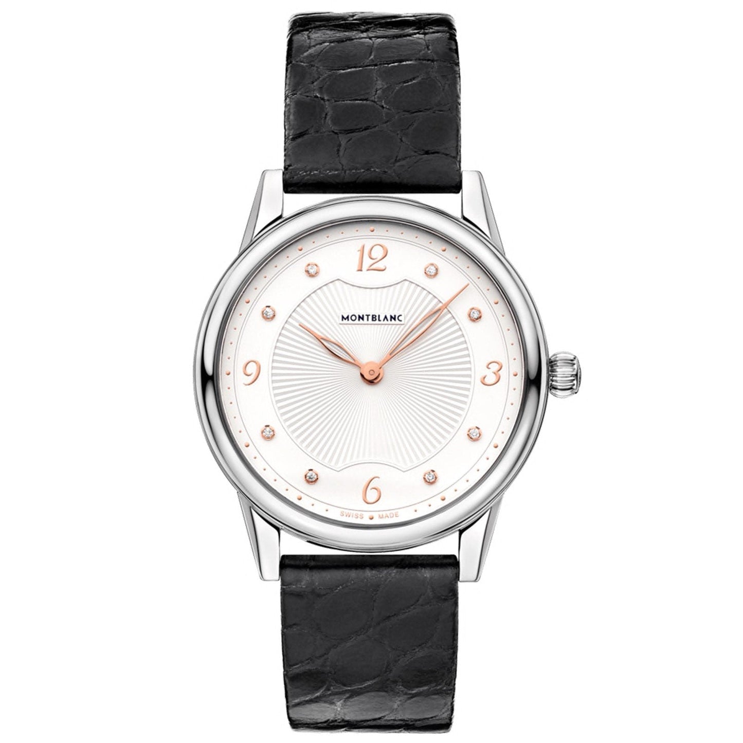 Montblanc dameshorloge Bohème Quartz 34mm staal krokodillenleer zwart 123868