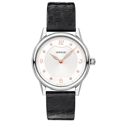 Montblanc dameshorloge Bohème Quartz 34mm staal krokodillenleer zwart 123868