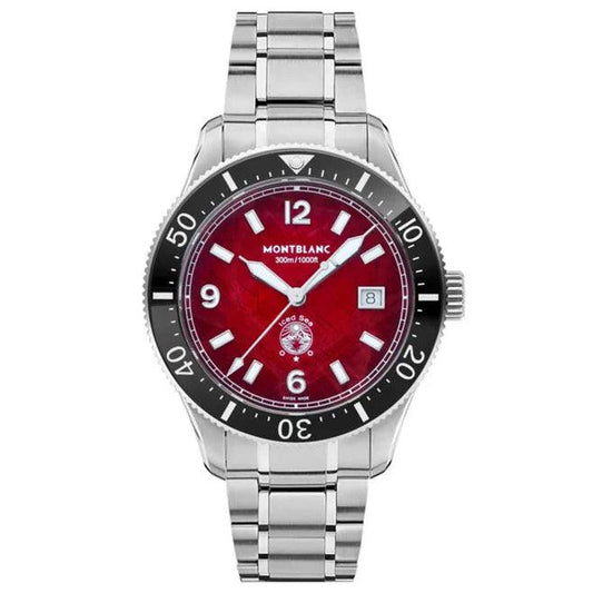 Montblanc horloge Iced Sea Date 41mm bordeaux automatisch staal 132291