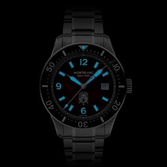 Montblanc horloge Iced Sea Date 41mm bordeaux automatisch staal 132291