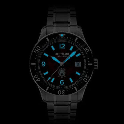 Montblanc horloge Iced Sea Date 41mm bordeaux automatisch staal 132291