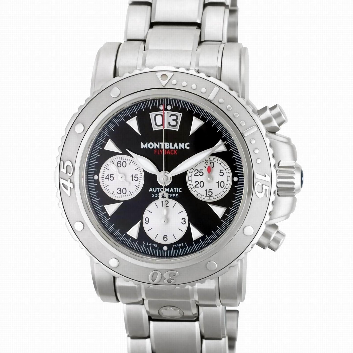 Montblanc horloge Sport Flyback chronograaf 41,5mm zwart automatisch staal 8466
