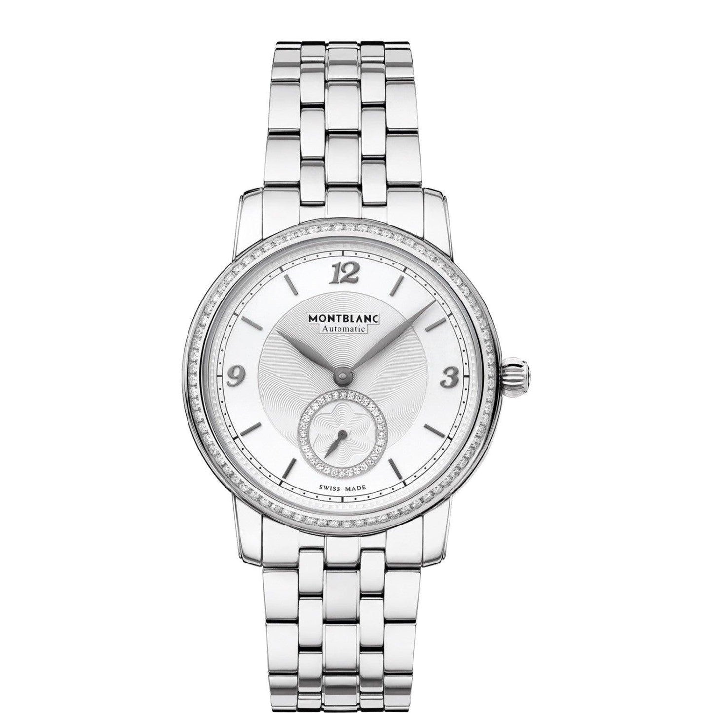 Montblanc horloge Star Legacy Small Second 36mm zilver diamanten automatisch staal 118507