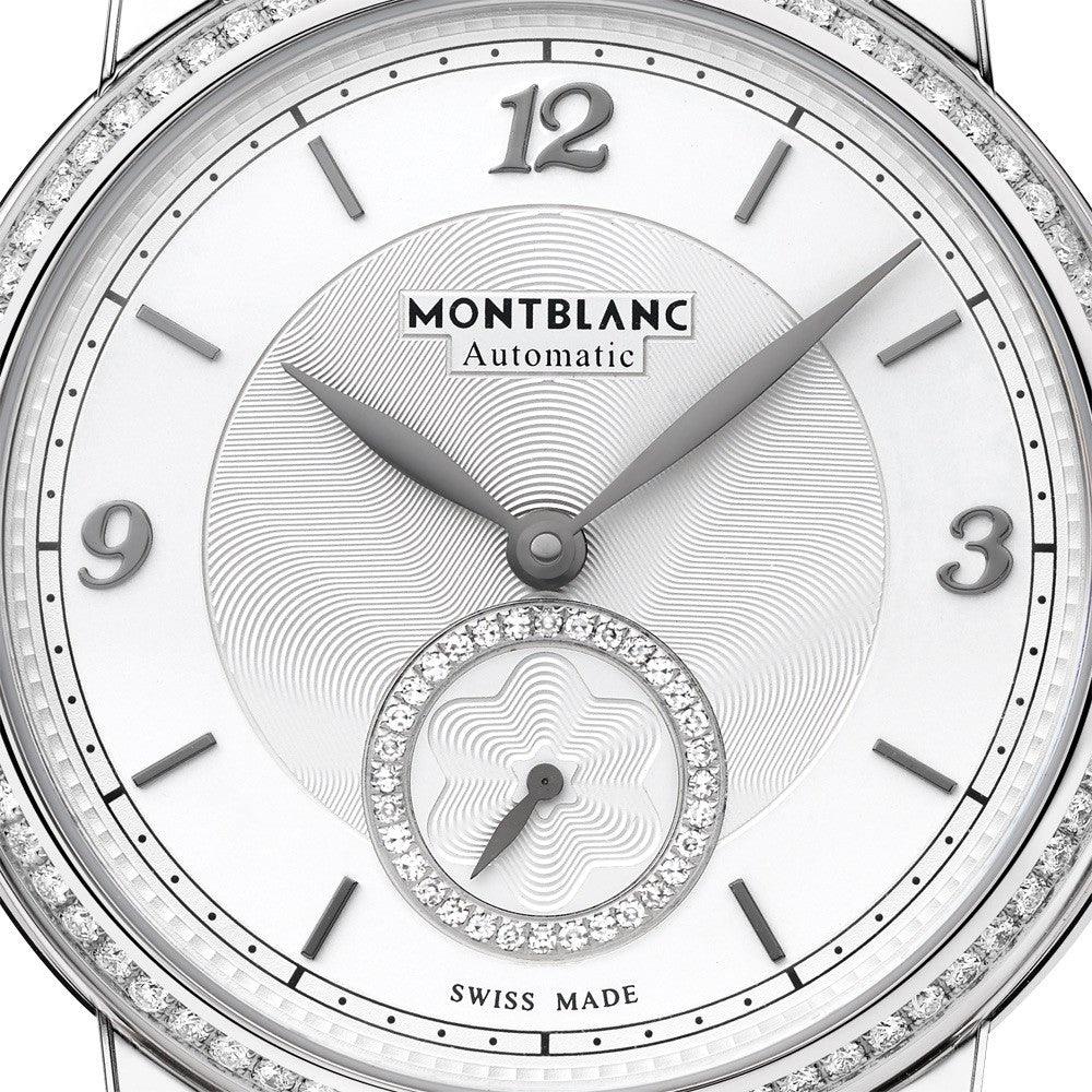 Montblanc horloge Star Legacy Small Second 36mm zilver diamanten automatisch staal 118507