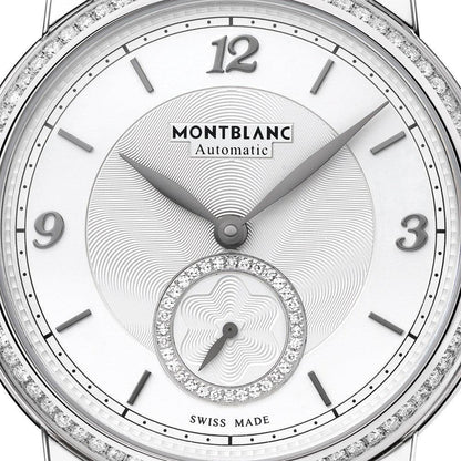 Montblanc horloge Star Legacy Small Second 36mm zilver diamanten automatisch staal 118507