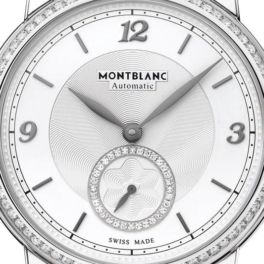 Montblanc horloge Star Legacy Small Second 36mm zilver diamanten automatisch staal 118507