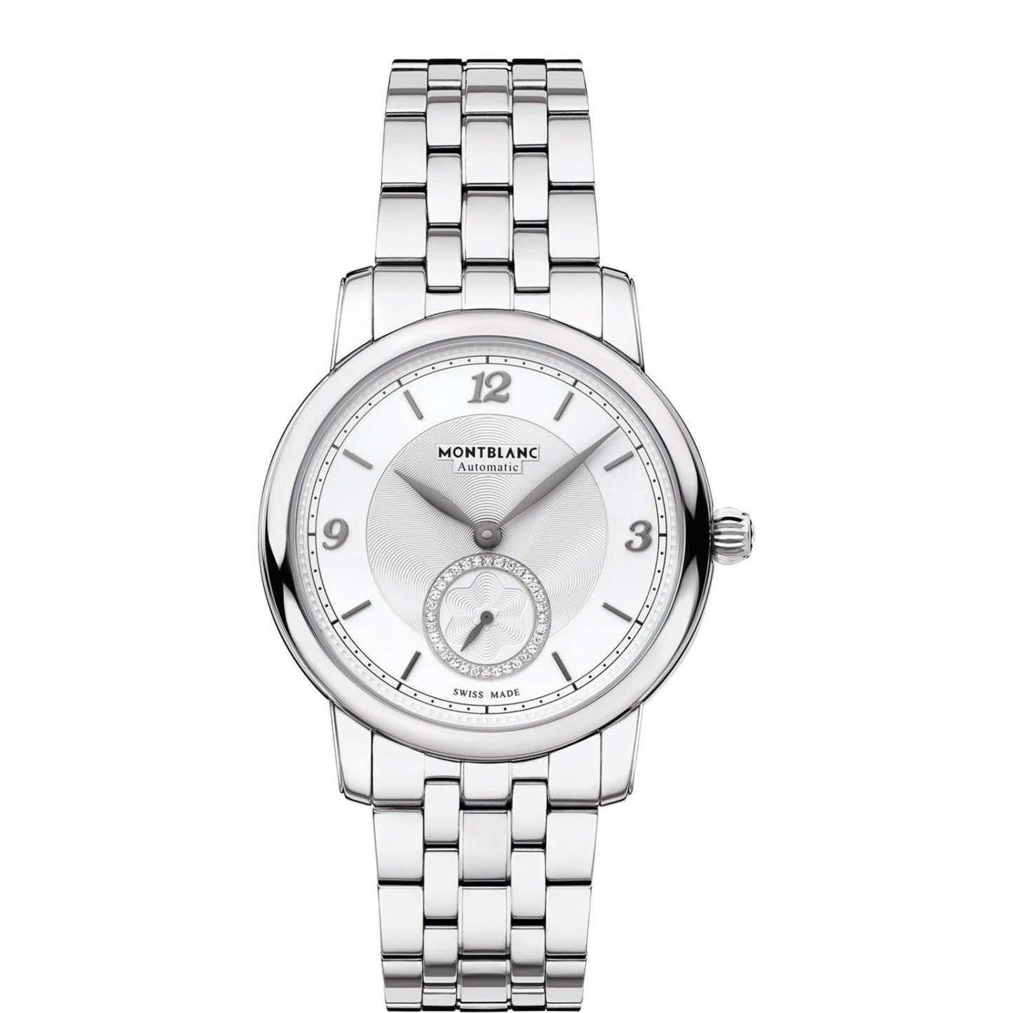 Montblanc horloge Star Legacy Small Second 36mm zilver diamanten automatisch staal 118511