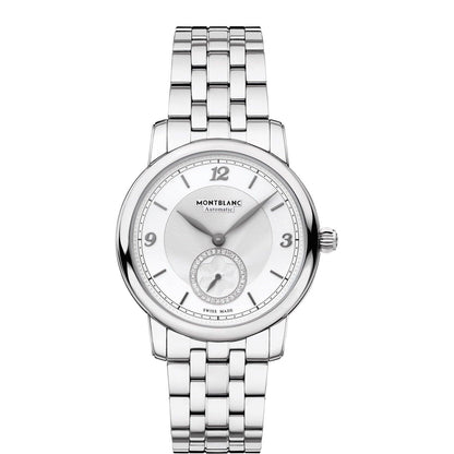 Montblanc horloge Star Legacy Small Second 36mm zilver diamanten automatisch staal 118511