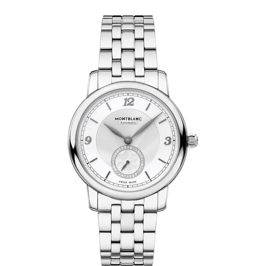 Montblanc horloge Star Legacy Small Second 36mm zilver diamanten automatisch staal 118511