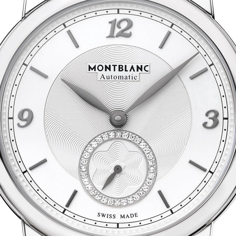 Montblanc horloge Star Legacy Small Second 36mm zilver diamanten automatisch staal 118511
