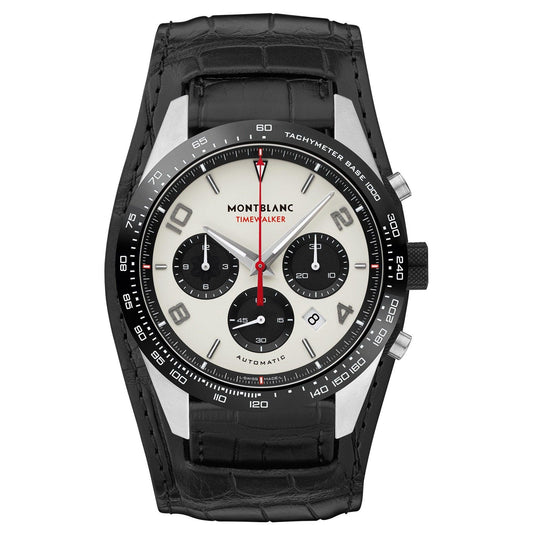 Montblanc horloge Timewalker Chronograph 43mm zilver automatisch staal zwarte keramiek 118489