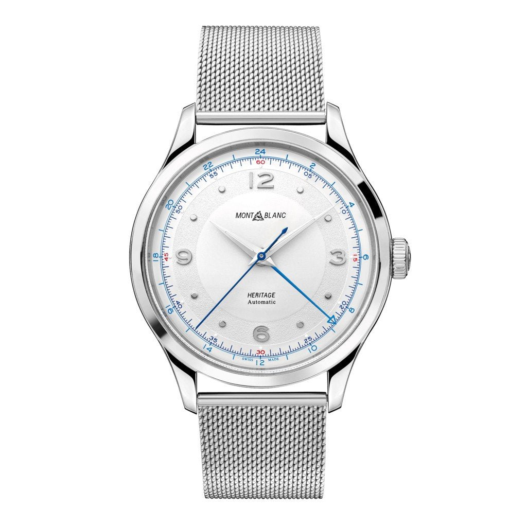 Montblanc herenhorloge Heritage GMT 40mm automatisch staal 119949
