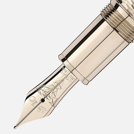 Montblanc vulpen Meisterstück Geometry Solitaire LeGrand gouden afwerking kenmerk punt M 118101